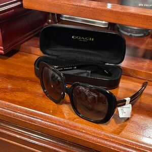Coach Glossy Black Sunglasses with Case